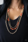 Paparazzi "Artisanal Abundance" Orange Necklace & Earring Set Paparazzi Jewelry