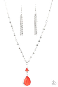 Paparazzi "Titanic Splendor" Red Necklace & Earring Set Paparazzi Jewelry