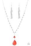 Paparazzi "Titanic Splendor" Red Necklace & Earring Set Paparazzi Jewelry