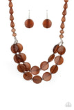 Paparazzi "Beach Day Demure" Brown Necklace & Earring Set Paparazzi Jewelry