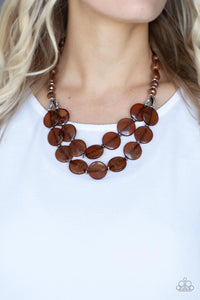 Paparazzi "Beach Day Demure" Brown Necklace & Earring Set Paparazzi Jewelry