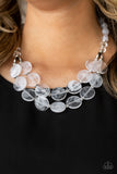 Paparazzi "Beach Day Demure" White Necklace & Earring Set Paparazzi Jewelry