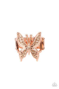 Paparazzi "Blinged Out Butterfly" Copper Ring Paparazzi Jewelry