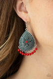 Paparazzi "Blossoming Teardrops" Red Earrings Paparazzi Jewelry