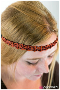 Paparazzi "Rosy Cheeks" Orange Stenciled Rose Design Flower Hippie Headband Paparazzi Jewelry