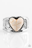 Paparazzi "Rule With Your Heart" White Ring Paparazzi Jewelry