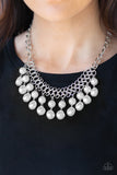 Paparazzi "5th Avenue Fleek" White Necklace & Earring Set Paparazzi Jewelry