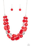 Paparazzi "Oceanic Opulence" Red Necklace & Earring Set Paparazzi Jewelry