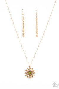 Paparazzi "Formal Florals" Gold Necklace & Earring Set Paparazzi Jewelry