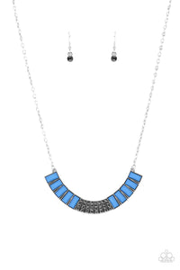 Paparazzi "Coup de MANE" Blue Necklace & Earring Set Paparazzi Jewelry