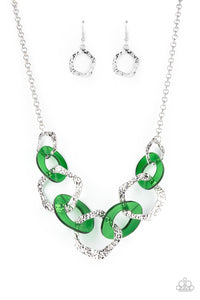 Paparazzi "Urban Circus" Green Necklace & Earring Set Paparazzi Jewelry