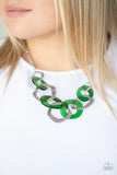 Paparazzi "Urban Circus" Green Necklace & Earring Set Paparazzi Jewelry