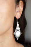 Paparazzi "Stylishly Sonoran" White Earrings Paparazzi Jewelry