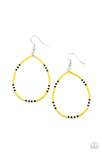 Paparazzi "Keep Up The Good BEADWORK" Yellow Earrings Paparazzi Jewelry