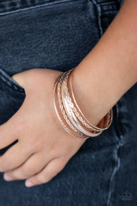 Paparazzi "Trophy Texture" Rose Gold Bracelet Paparazzi Jewelry