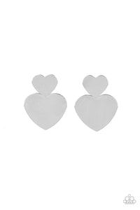 Paparazzi "Heart-Racing Refinement" Silver Post Earrings Paparazzi Jewelry