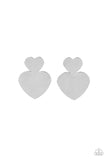 Paparazzi "Heart-Racing Refinement" Silver Post Earrings Paparazzi Jewelry
