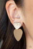 Paparazzi "Heart-Racing Refinement" Gold Post Earrings Paparazzi Jewelry