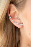 Paparazzi "Sleekly Shimmering" White Earrings Paparazzi Jewelry