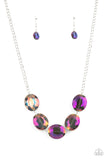 Paparazzi "Cosmic Closeup" Purple Necklace & Earring Set Paparazzi Jewelry