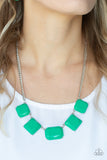 Paparazzi "Instant Mood Booster" Green Necklace & Earring Set Paparazzi Jewelry