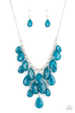 Paparazzi "Front Row Flamboyance" Blue Necklace & Earring Set Paparazzi Jewelry