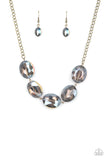 Paparazzi "Cosmic Closeup" Brass Oil Spill Necklace & Earring Set Paparazzi Jewelry