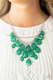 Paparazzi "Front Row Flamboyance" Green Necklace & Earring Set Paparazzi Jewelry