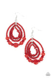 Paparazzi "Prana Party" Red Earrings Paparazzi Jewelry