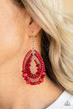 Paparazzi "Prana Party" Red Earrings Paparazzi Jewelry