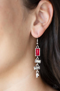 Paparazzi "Modern Day Artifact" Red Earrings Paparazzi Jewelry