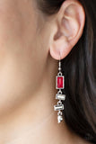 Paparazzi "Modern Day Artifact" Red Earrings Paparazzi Jewelry