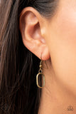 Paparazzi "Lip Sync Links" Brass FASHION FIX Necklace & Earring Set Paparazzi Jewelry