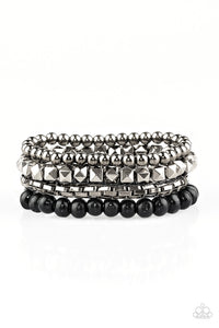 Paparazzi "Retro Rocker" Black Bracelet Paparazzi Jewelry