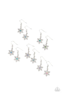 Girl's Starlet Shimmer 10 for $10 Snowflake 371XX Christmas Oil Spill Earrings Paparazzi Jewelry