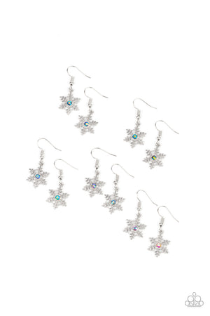 Girl's Starlet Shimmer 10 for $10 Snowflake 371XX Christmas Oil Spill  Earrings