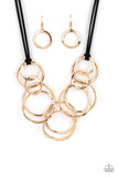 Paparazzi "Spiraling Out Of Couture" Gold Necklace & Earring Set Paparazzi Jewelry