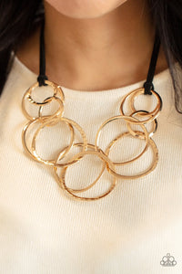 Paparazzi "Spiraling Out Of Couture" Gold Necklace & Earring Set Paparazzi Jewelry