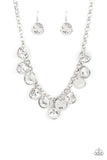 Paparazzi "Spot On Sparkle" White Necklace & Earring Set Paparazzi Jewelry