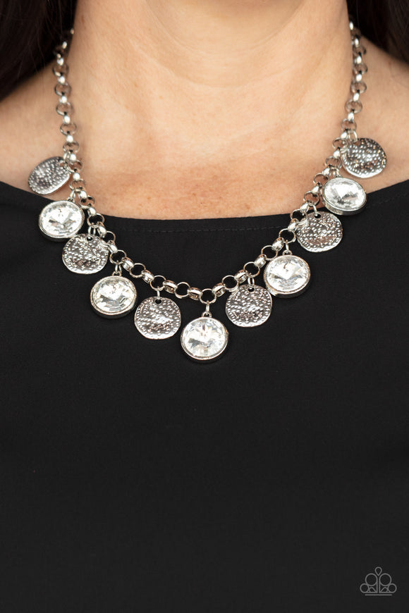 Paparazzi Necklace ~ Posh Boss - White – Paparazzi Jewelry | Online Store |  DebsJewelryShop.com