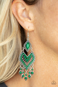 Paparazzi "Dearly Debonair" Green Earrings Paparazzi Jewelry
