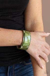 Paparazzi "Geo Glamper" Green Wrap Bracelet Paparazzi Jewelry