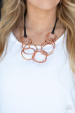 Paparazzi "Spiraling Out Of Couture" Copper Necklace & Earring Set Paparazzi Jewelry