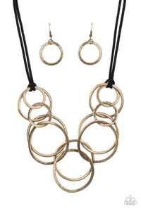 Paparazzi "Spiraling Out of COUTURE" Brass Necklace & Earring Set Paparazzi Jewelry