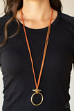 Paparazzi "Noticeably Nomad" Orange Necklace & Earring Set Paparazzi Jewelry