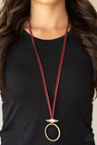 Paparazzi "Noticeably Nomad" Red Necklace & Earring Set Paparazzi Jewelry