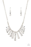 Paparazzi "The MANE Course" Silver Necklace & Earring Set Paparazzi Jewelry