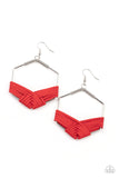 Paparazzi "Suede Solstice" Red Earrings Paparazzi Jewelry