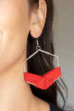Paparazzi "Suede Solstice" Red Earrings Paparazzi Jewelry