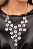 Paparazzi "Spotlight Stunner" White BLOCKBUSTER Necklace & Earring Set Paparazzi Jewelry